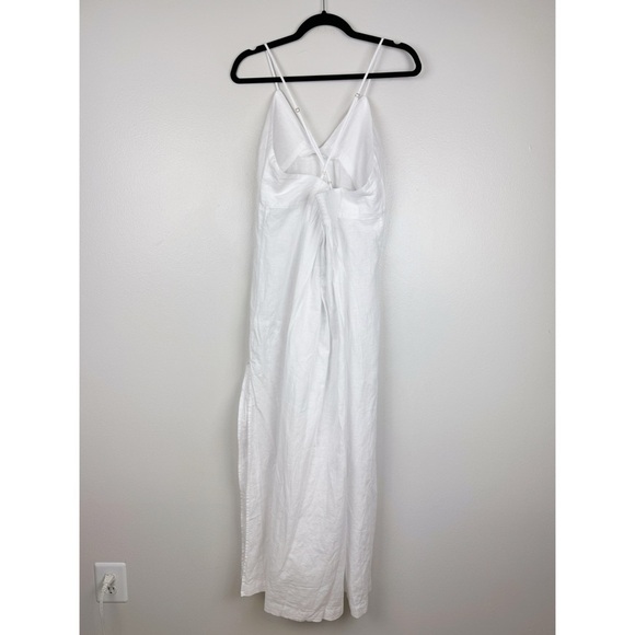 J. Crew Cross Back Beach Dress Linen Cotton Blend White Size L NWT - Picture 4 of 9